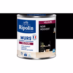 Peinture intérieure Noir Houvert Velours Ultra-Couvrante pour Murs, Boiseries et Radiateurs - Ripolin La peinture Ripolin asp ...