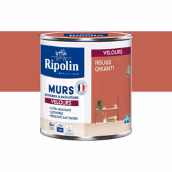 Peinture intérieure Rouge Chianti Velours Ultra-Couvrante pour Murs, Boiseries et Radiateurs - Ripolin La peinture Ripolin as ...