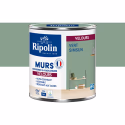Peinture intérieure Vert Simsun Velours Ultra-Couvrante pour Murs, Boiseries et Radiateurs - Ripolin La peinture Ripolin aspe ...