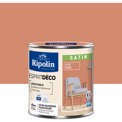 Peinture couleur intérieure Ocre Nubie - Aspect Satin - Ultra-Couvrante pour Murs, Boiseries et Radiateurs - Ripolin Cette pe ...