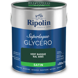 Ripolin - Peinture Couleur Superlaque Glycéro 2en1 Satin - 2L - Vert Basque ral 6005