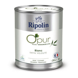 Ripolin - Peinture o'pur murs, boiseries & radiateurs 472822 - Blanc - Satin veloute - 2 l