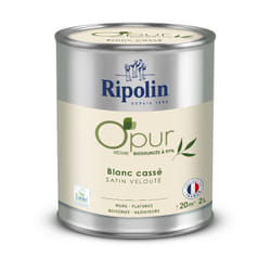 Ripolin - Peinture o'pur murs, boiseries & radiateurs 472823 - Blanc cassé - Satin veloute - 2 l