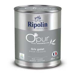 Ripolin - Peinture o'pur murs, boiseries & radiateurs 472824 - Gris galet - Satin veloute - 2 l