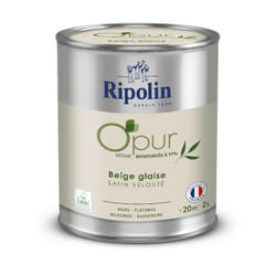 Ripolin - Peinture Couleur à base de résine biosourcée à 97% - Satin - 2L - Beige Glaise