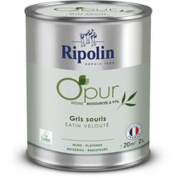 Peinture OPUR murs boiseries & radiateurs - RIPOLIN - 472827 - Gris souris - Satin veloute - 2 L