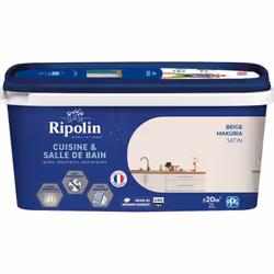 Ripolin Peinture Cuisine & Salle de Bain – Satin – Intérieur La composition de la formule Cuisine & Salle de bain assure un r ...