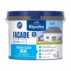 Découvrez la peinture façade RIPOLIN 2 en 1, idéale pour protéger et embellir vos extérieurs. Avec sa sous-couche intégrée, e ...