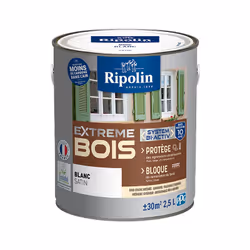 Ripolin - Peinture pour Bois Intérieur et Extérieur - Satin - 2,5L - Blanc