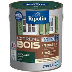 RIPOLIN Peinture pour bois intérieur et extérieur - Vert basque Ral 6005 satin - 25 L