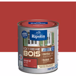 Peinture Bois Intérieur / Extérieur Ecolabel - Satin - Ripolin - BENEFICES : Peinture pour BOIS avec sous-couche intégrée Hau ...