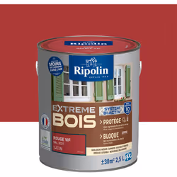 Peinture Bois Intérieur / Extérieur Ecolabel - Satin - Ripolin - BENEFICES : Peinture pour BOIS avec sous-couche intégrée Hau ...