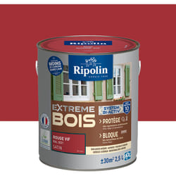 Ripolin - Peinture pour Bois Intérieur et Extérieur - Satin - 2,5L - Rouge Vif Ral 3031