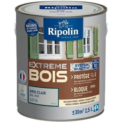 RIPOLIN Peinture pour bois intérieur et extérieur - Gris clair Ral 7035 satin - 25 L