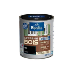 Ripolin - Peinture Bois Satin Haute Protection 10 ans qui Protege et Magnifie vos Bois - Noir