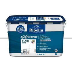 Peinture Extrême murs et plafonds - Blanc mat - RIPOLIN - 5 L
