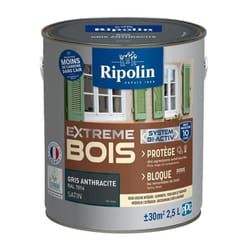 Ripolin - Peinture pour Bois Intérieur et Extérieur - Satin - 2,5L - Gris Anthracite Ral 7016