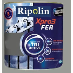Peinture Acrylique Xpro3 Tri Active Fer Gris argenté 0,5 l - Ripolin
