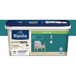 Peinture Murale Toutes Pièces - Satin - 2,5L - Bleu Pop Ripolin