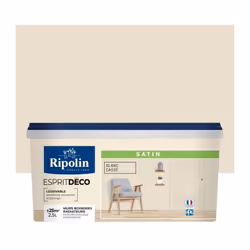 Peinture Murale Toutes Pièces - Satin - 2,5L - Blanc Cassé Ripolin