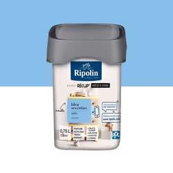 RIPOLIN Peinture de Rénovation Toutes Pièces - Bleu Seventies Satin 075L