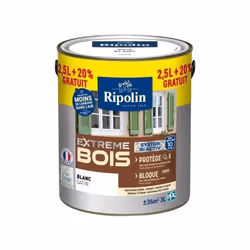 La Peinture Bois Satin Haute Protection RIPOLIN est une peinture acrylique qui protege et magnifie vos bois pendant 10 ans. E ...