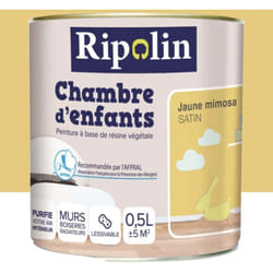 Peinture satinée Ripolin Chambre d'enfants Jaune mimosa 0,5 l