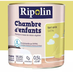 Peinture satinée Ripolin Chambre d'enfants Vert Anis 0,5 l