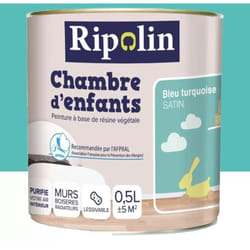 Peinture satinée Ripolin Chambre d'enfants Bleu turquoise 0,5 l