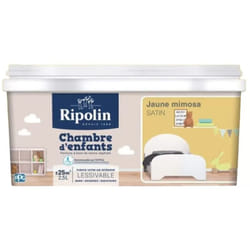 Ripolin - Peinture satinée Chambre d'enfants Jaune mimosa 2,5 l