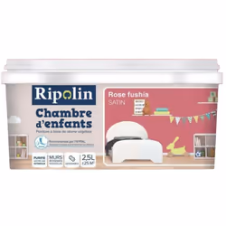 Ripolin - Peinture satinée Chambre d'enfants Rose fushia 2,5 l