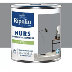 Ripolin - Peinture Murs, Boiseries, Radiateurs Satin Gris Zinc 0,5 l
