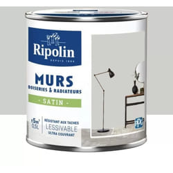 Ripolin - Peinture Murs, Boiseries, Radiateurs Satin Gris Cétus 0,5 l