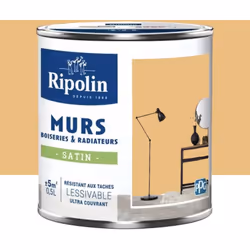 La Peinture Murs, Boiseries, Radiateurs RIPOLIN Satin Ocre de Guadeloupe est une peinture monocouche, très couvrante qui donn ...