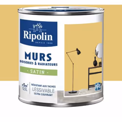 La Peinture Murs, Boiseries, Radiateurs RIPOLIN Satin Jaune peske est une peinture monocouche, très couvrante qui donnera un ...