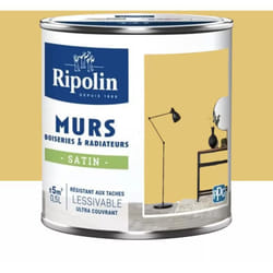 Ripolin - Peinture Murs, Boiseries, Radiateurs Satin Jaune peske 0,5 l