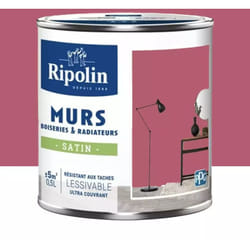 Peinture Murs, Boiseries, Radiateurs Ripolin Satin Rose sarrasin 0,5 l
