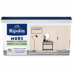 La Peinture Murs, Boiseries, Radiateurs RIPOLIN Cassonade Satin est une peinture monocouche, très couvrante qui donnera un be ...