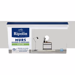 La Peinture Murs, Boiseries, Radiateurs RIPOLIN Satin Gris Cétus est une peinture monocouche, très couvrante qui donnera un b ...