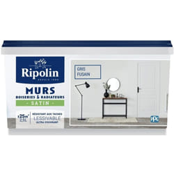 Ripolin - Peinture Murs, Boiseries, Radiateurs Gris fusain Satin 2,5 l