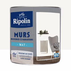 Peinture Murs Boiseries Radiateurs RIPOLIN Mat Blanc anzère 05 L