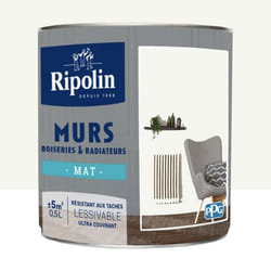 Peinture Murs Boiseries Radiateurs RIPOLIN Mat Blanc anzère 05 L