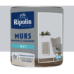 Ripolin - Peinture Murs, Boiseries, Radiateurs Mat Gris télescope 0,5 l