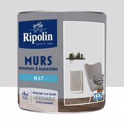 Peinture Murs Boiseries Radiateurs RIPOLIN Mat Gris souris 05 L