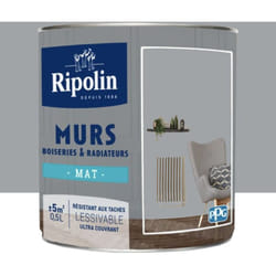 Ripolin - Peinture Murs, Boiseries, Radiateurs Mat Gris Galet 0,5 l