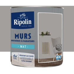 Ripolin - Peinture Murs, Boiseries, Radiateurs Mat Gris urbain 0,5 l
