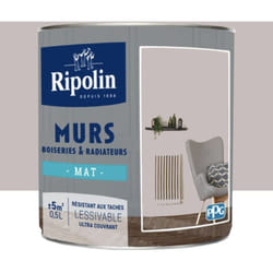 Ripolin - Peinture Murs, Boiseries, Radiateurs Mat Gris lumière 0,5 l