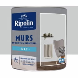 La Peinture Murs, Boiseries, Radiateurs RIPOLIN Gris lomé Mat est une peinture monocouche, très couvrante qui donnera un bel ...