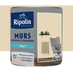 Ripolin - Peinture Murs, Boiseries, Radiateurs Mat Beige Shari 0,5 l