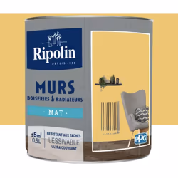 La Peinture Murs, Boiseries, Radiateurs RIPOLIN Jaune mimosa Mat est une peinture monocouche, très couvrante qui donnera un b ...